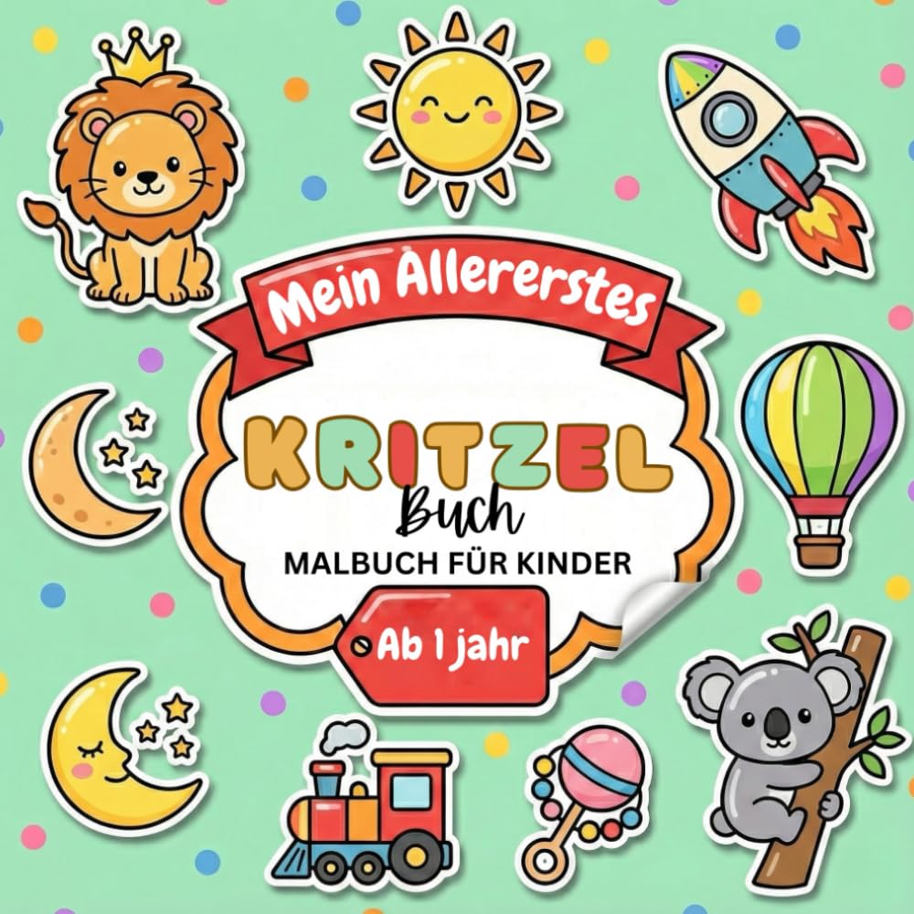 Mein allererstes Kritzelbuch ab 1 Jahr: Malbuch für Kinder-Erste Kritzel- und Malübungen für Kleinkinder – spielerisch Linien, Formen und Farben entdecken (Kritzelbuch-Malbuch)