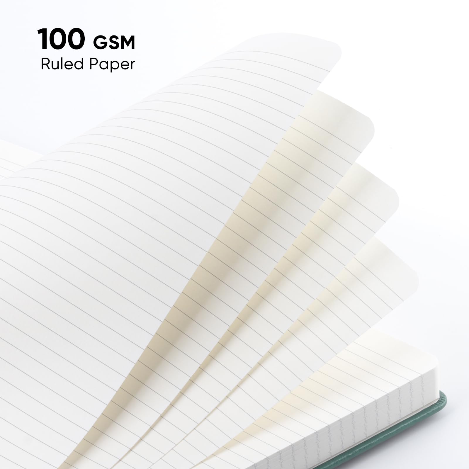 FLEEKOOL Dick liniertes Tagebuch, Notizbuch mit 368 Seiten, A4, großes Leder-Notizbuch mit 100 g/m² dickem Papier, College-Notizbuch, Tagebuch für Männer und Frauen, Hardcover, Innentasche, 21,6 x