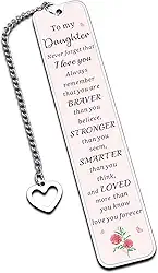 Presentes de filha da mãe - para minha filha, presentes de aniversário de 16, 18, 21 anos, marcador de livro inspirador, enfeites de natal para meninas adolescentes, filhas adultas, presentes de