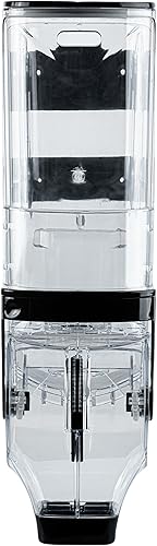 Miniatura 10 de Restaurantware Dispensador de cereales de plástico de 3.5 galones montado en la pared, dispensador de caramelos, alimentos secos negros con soportes