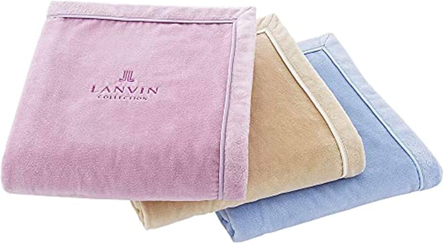 Amazon｜昭和西川 毛布 ブルー 180×200㎝ LANVINコレクション シール織