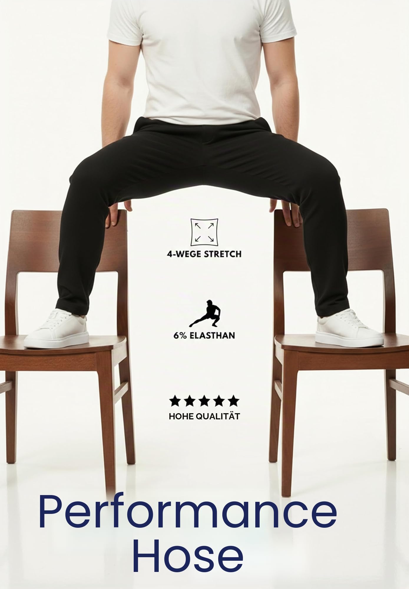 DAILY COTTON Herren Chino Hose Performance Pants Super Stretch Stoffhose Business & Freizeit Bequeme Baumwolle Chinohose