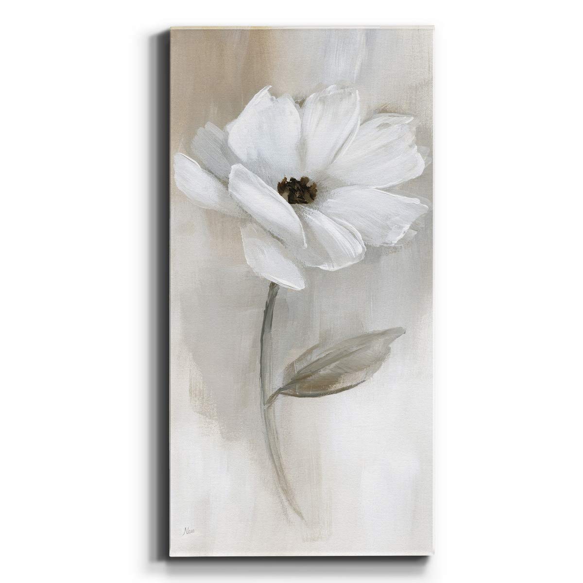 Renditions Gallery Canvas Floral Wall Art Modern Decorations Paintings Elegant White Rose Romantic Glam Botanical Canvas Artwork Prints for Bedroom