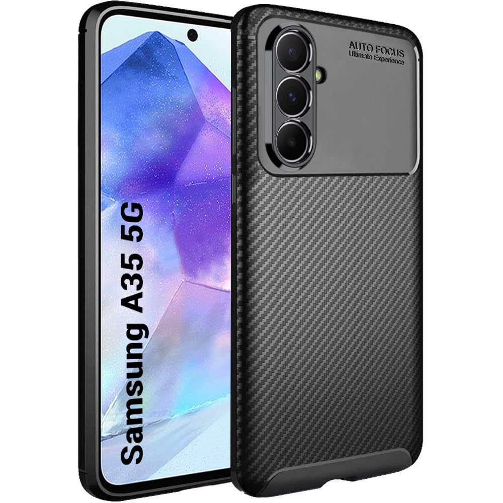 TheGiftKart Rugged Carbon Fibre for Samsung Galaxy A35 5G Armor Back Cover Case | Shockproof & Protective | Stunning Minimalist Design Back Case Cover for Samsung Galaxy A35 5G (TPU, Black) (B0CW1JPJWZ) Amazon Price History, Amazon Price Tracker