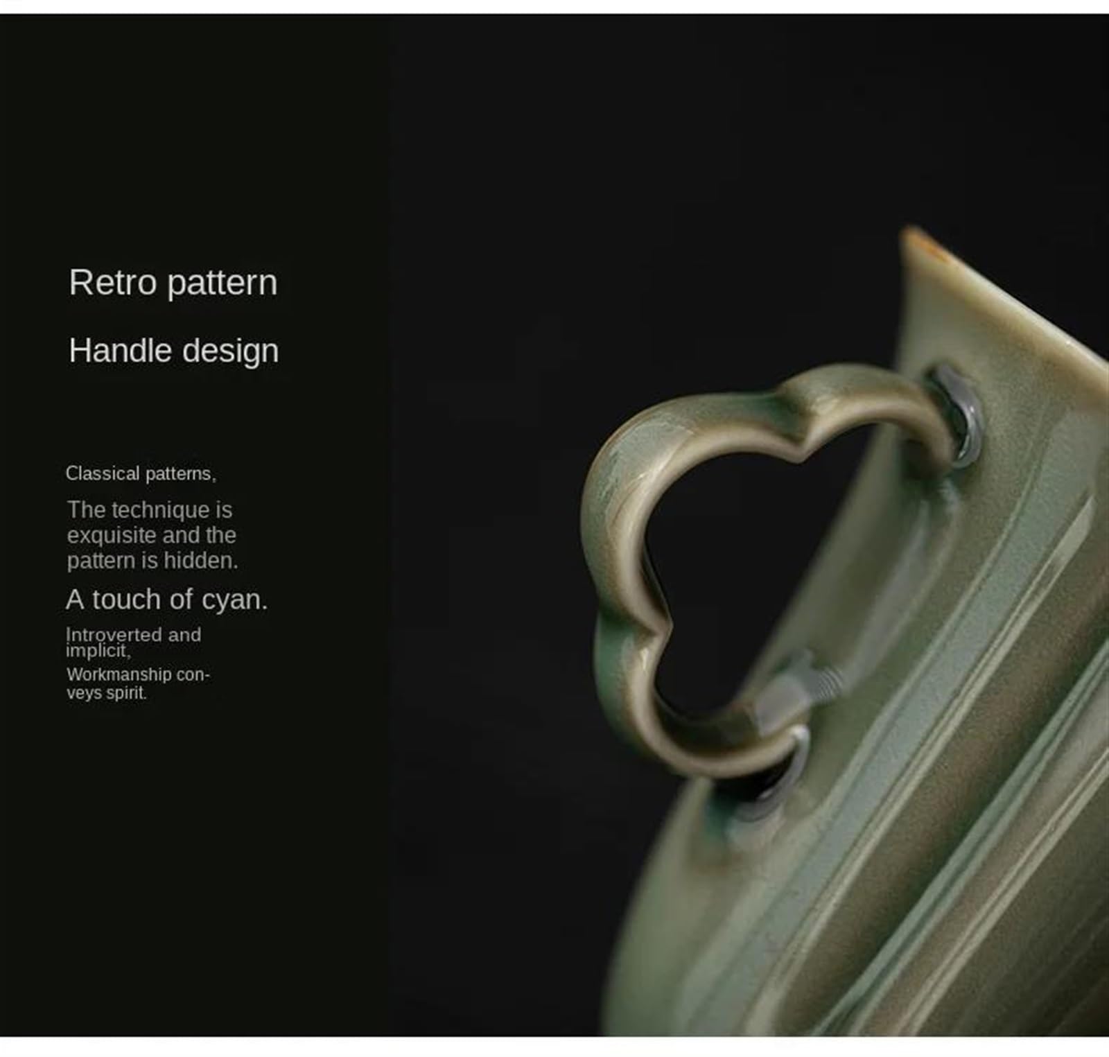 Zestaw do parzenia herbaty, filiżanka do kawy z podstawką, zestaw biurowy, zaparzacz do herbaty, piec Yue, Celadon, retro, ręcznie robiony, porcelanowy zestaw do herbaty, przenośny zestaw do herbaty