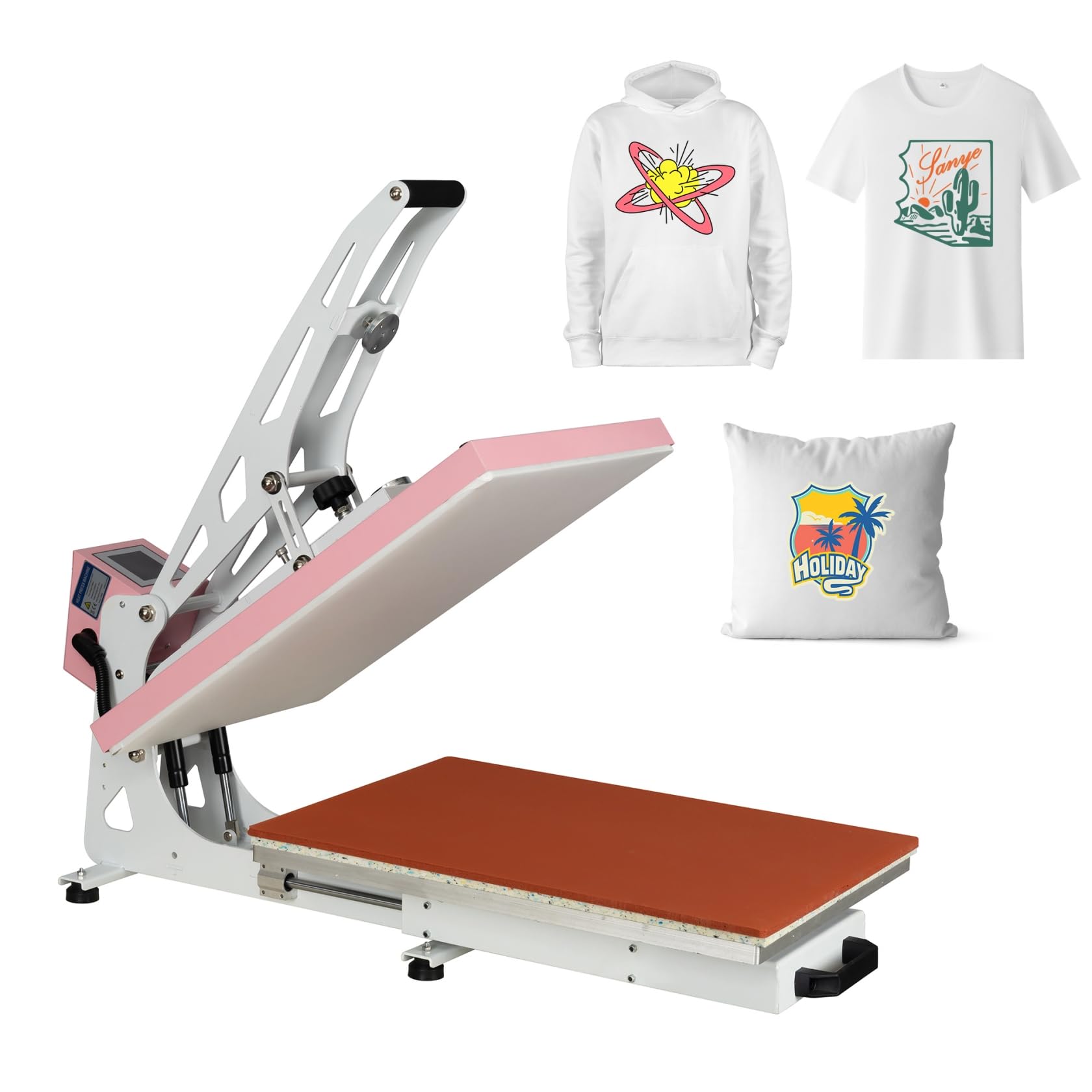 TLSols 16x24 Heat Press Machine, Semi-Auto Commercial Heat Press, for T Shirts, Garments, Bags, Textiles, Curtains, Mousepads, Perfect for POD & Home