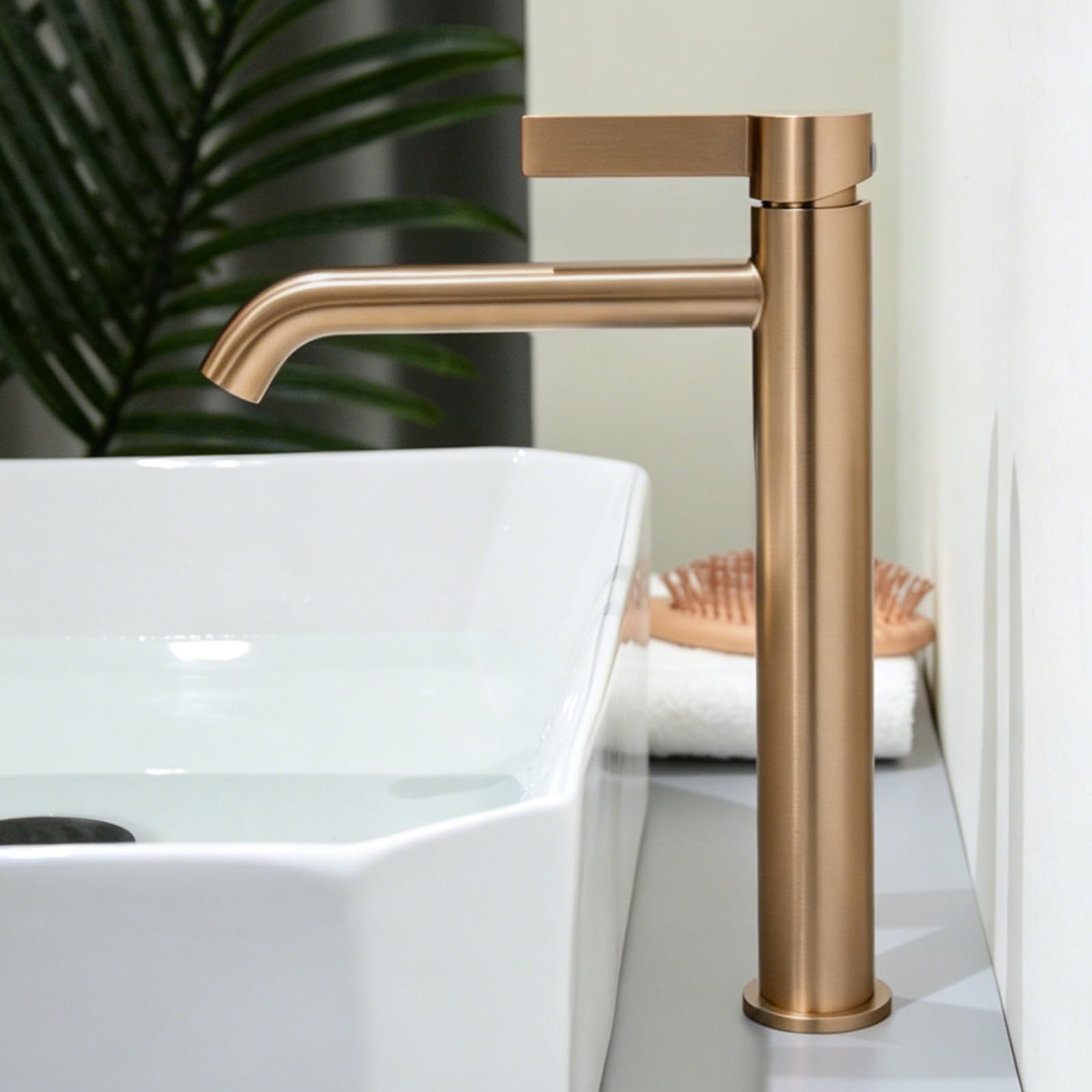 Mitigeur Lavabo Salle de Bain Haut, Robinet Lavabo Vasque à Poser