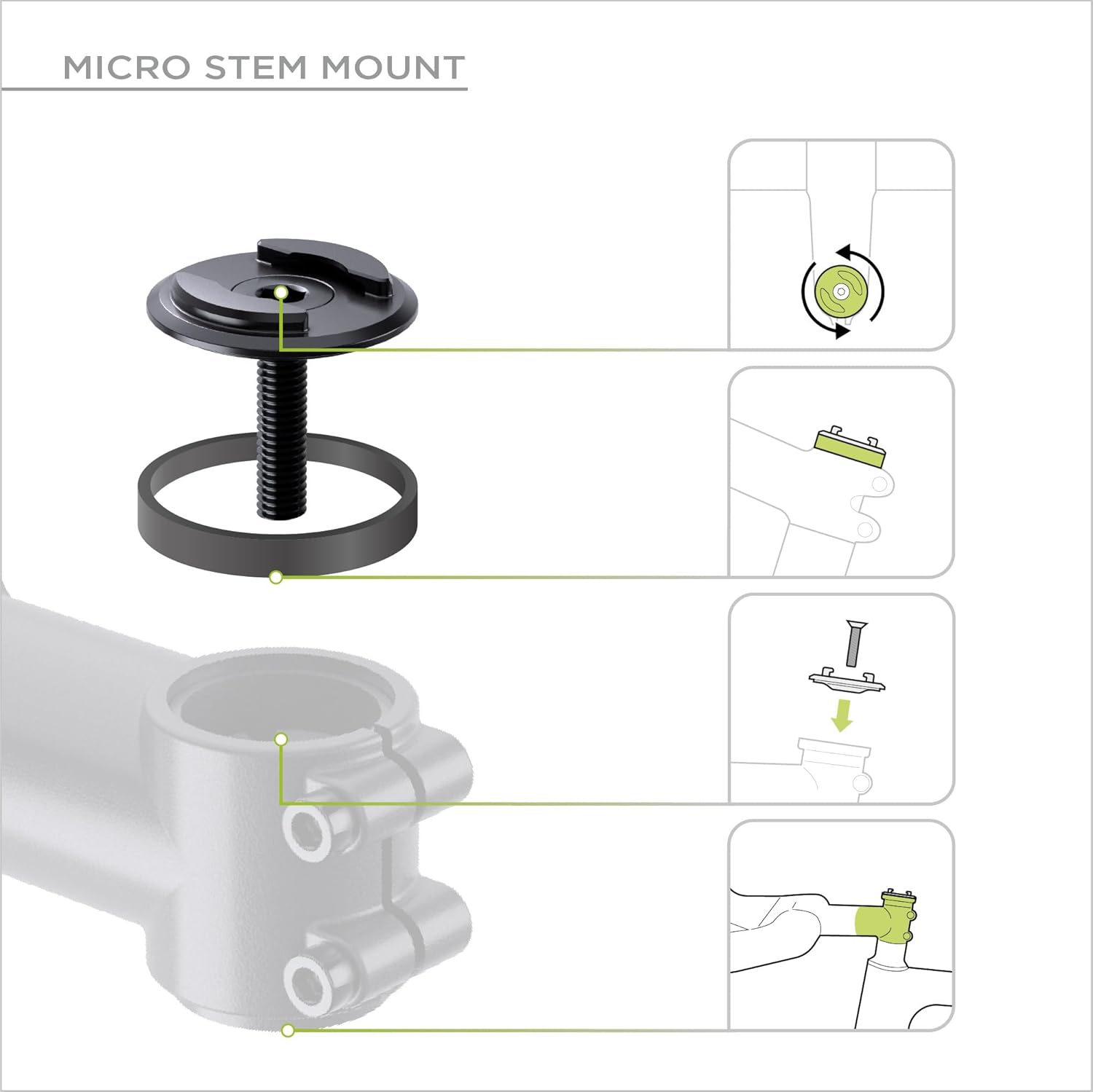 SP CONNECT Micro Stem Bundle | SPC+ | Compatible with Samsung S23 Ultra | Premium Mobile Phone Holder for Cycling | Electric Bicycle Cell-Phone Holders | Road Bike E-Bike