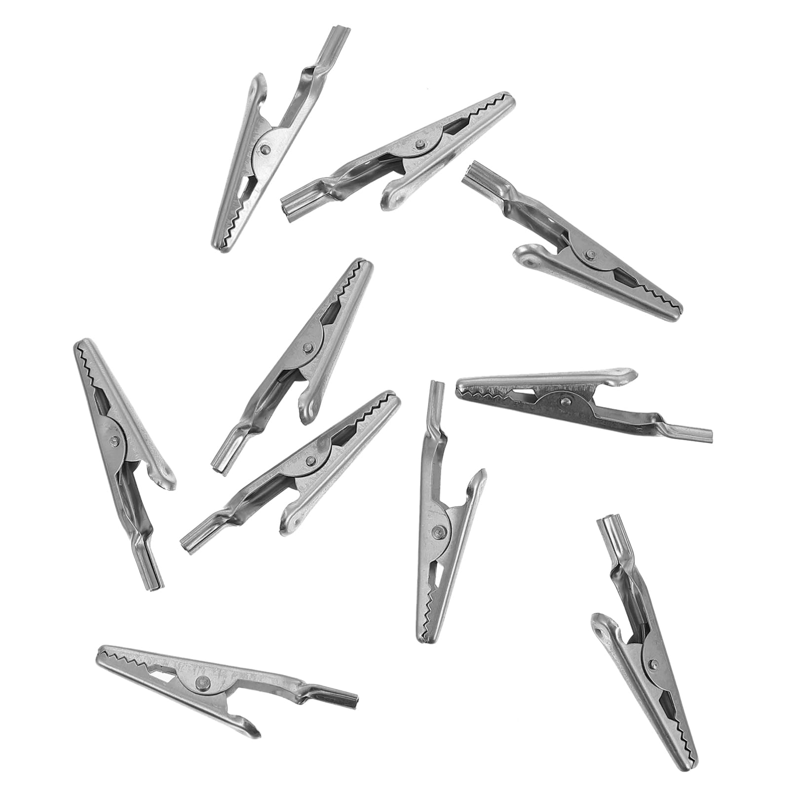 LIFKICH 10pcs Alligator Clip Test Clip Cord Clips Steel Test Alligator Clamp Wire Clamp Crocodile Clips Electrical Alligator Clips Wire Clips Crocodile Test Clip Silver 304 Stainless Steel