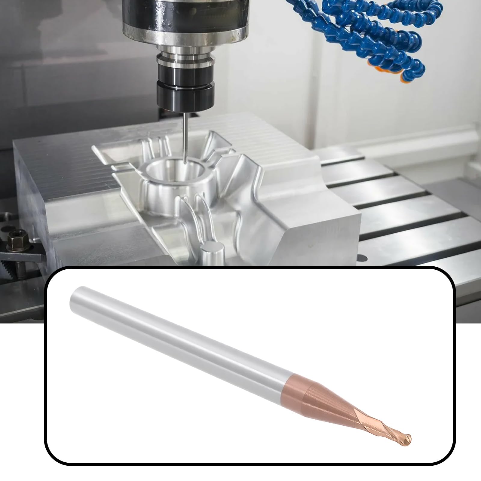 Lot de 2 fraises en carbure de tungstène HRC55 avec revêtement AlTiN pour gravure CNC 1,5 mm