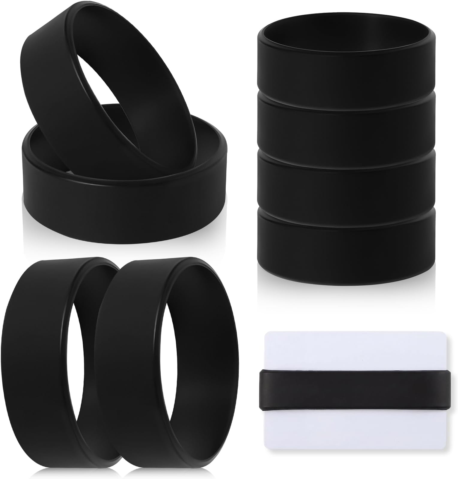 Jerify Set of 8 Elastic Money Bands - Silicone Wallet Bands, Cash Card Holder, Money Clip Alternative, with 4 PVC Cards for Men Women