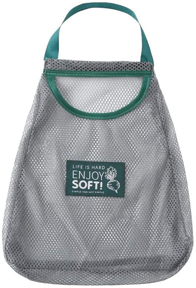 MeeTo Reusable Hanging Storage Vegetable Mesh Bag Washable Wall Hanging Fruit Basket for Vegetable, Fruits or Pantry Organizer Bag, Pack of 1