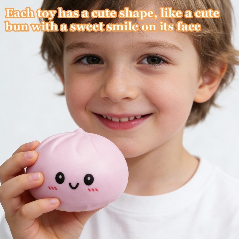 Giant Dumpling Squishy, Mega Rainbow Dumplings,Stress Relief Desk Fidget, Cute Anxiety Relief Fidget Toy, Soft Squeeze Decompression Dough for Adults, Home Desk Decor (White + Green)