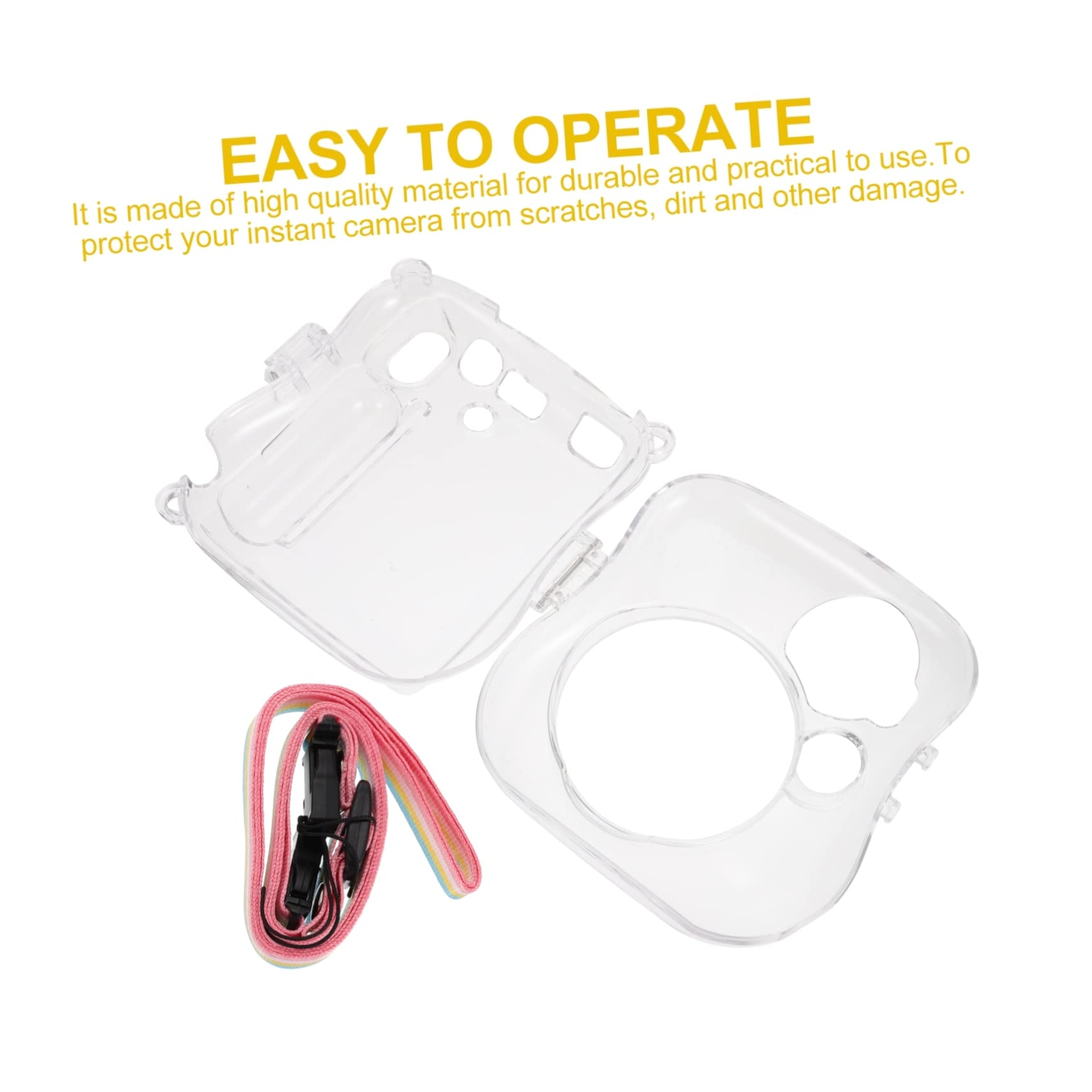 Mikikit 3pezzi Custodia Trasparente Per Fotocamera Istantanea Mini Con Tracolla Protettiva e Resistente Accessorio Per La Conservazione e Trasporto Della Macchina Fotografica Istantanea