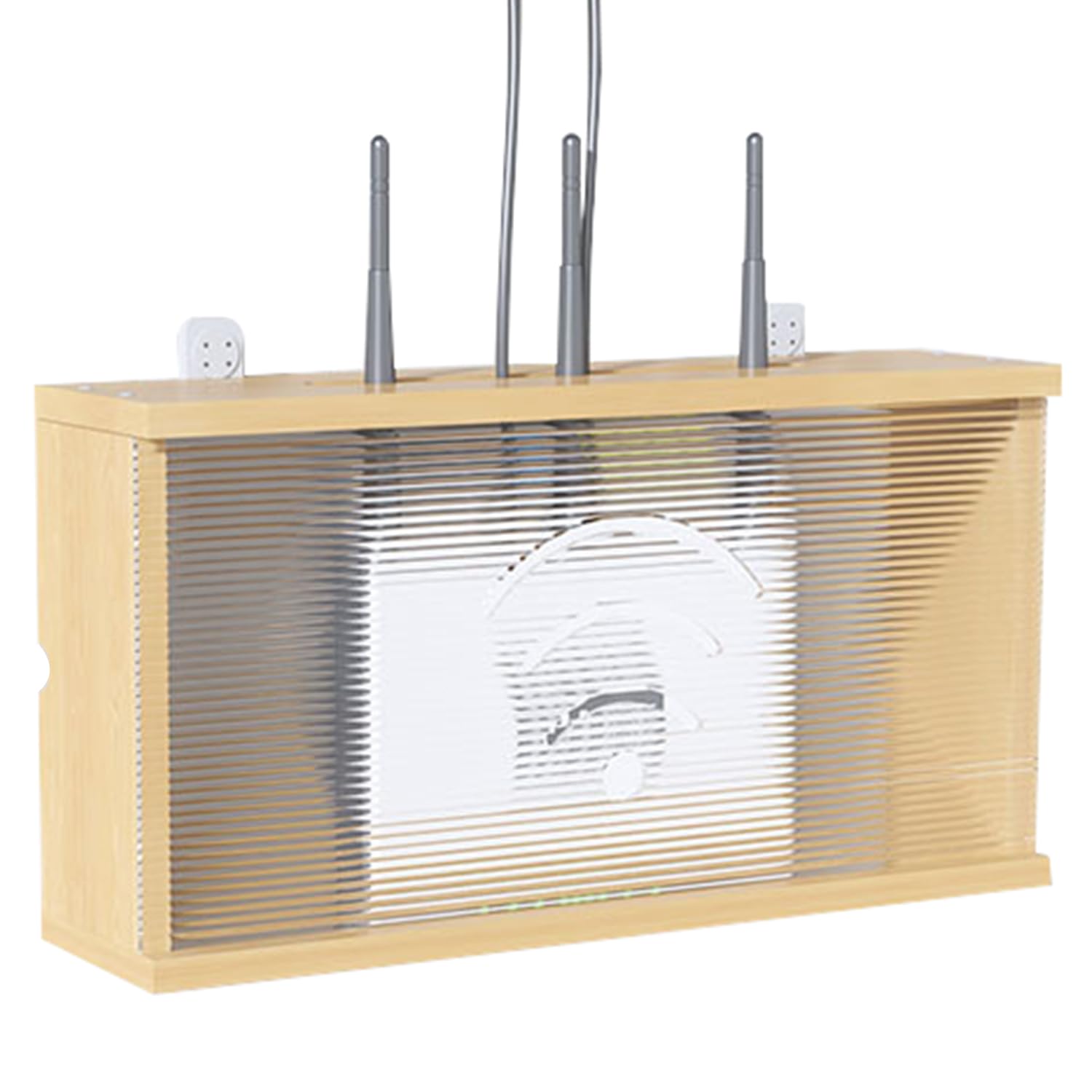 Półka do routera, pudełko do przechowywania routera Wi-Fi, organizer na kabel, organizer do routera, pudełko do przechowywania routera WiFi do ukrycia routera Wi-Fi i kabli (Legno)