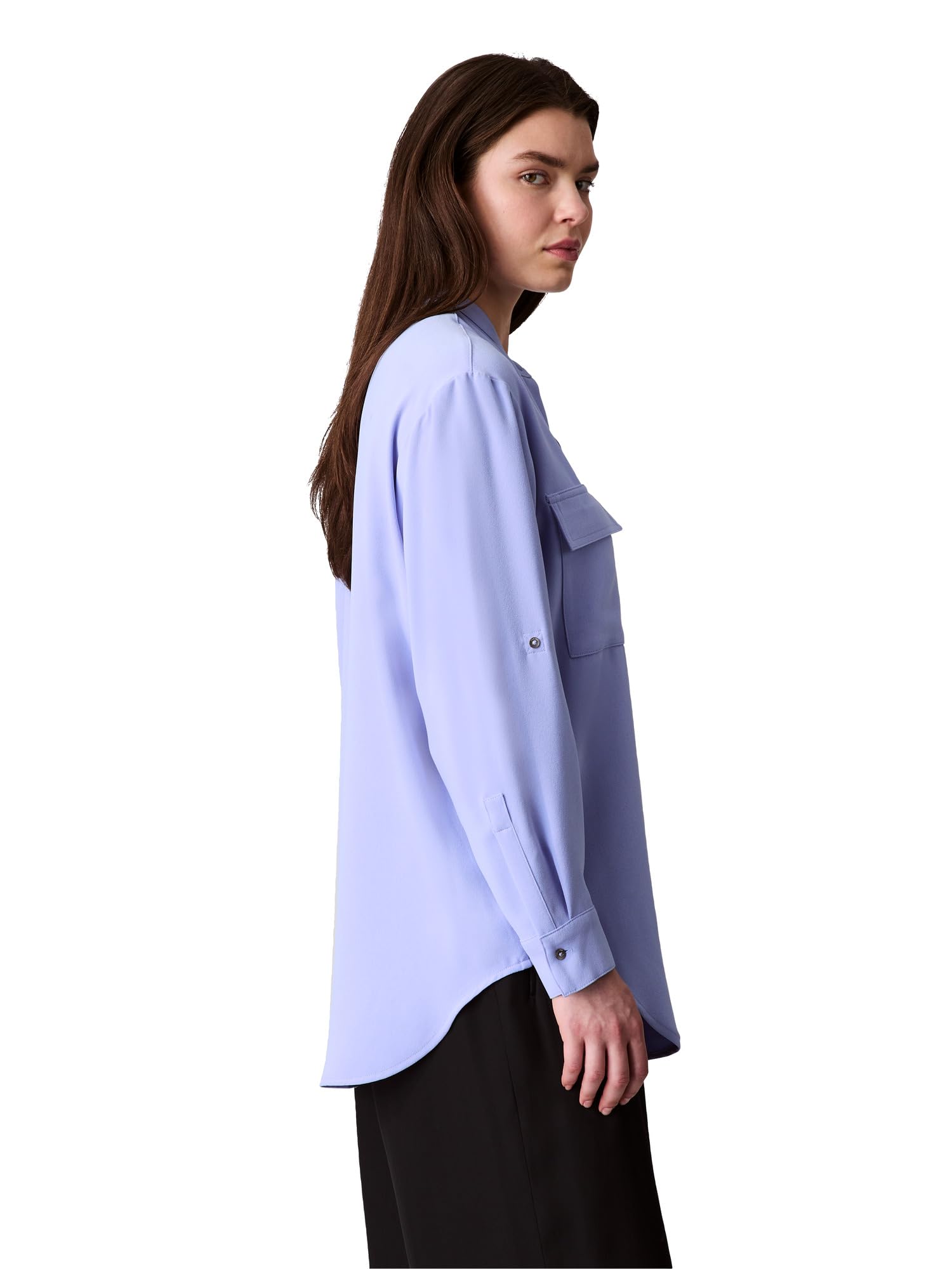 Calvin Klein Luźna koszula z krepy z guzikami Kobiety Crepe Relaxed Button-down Shirt