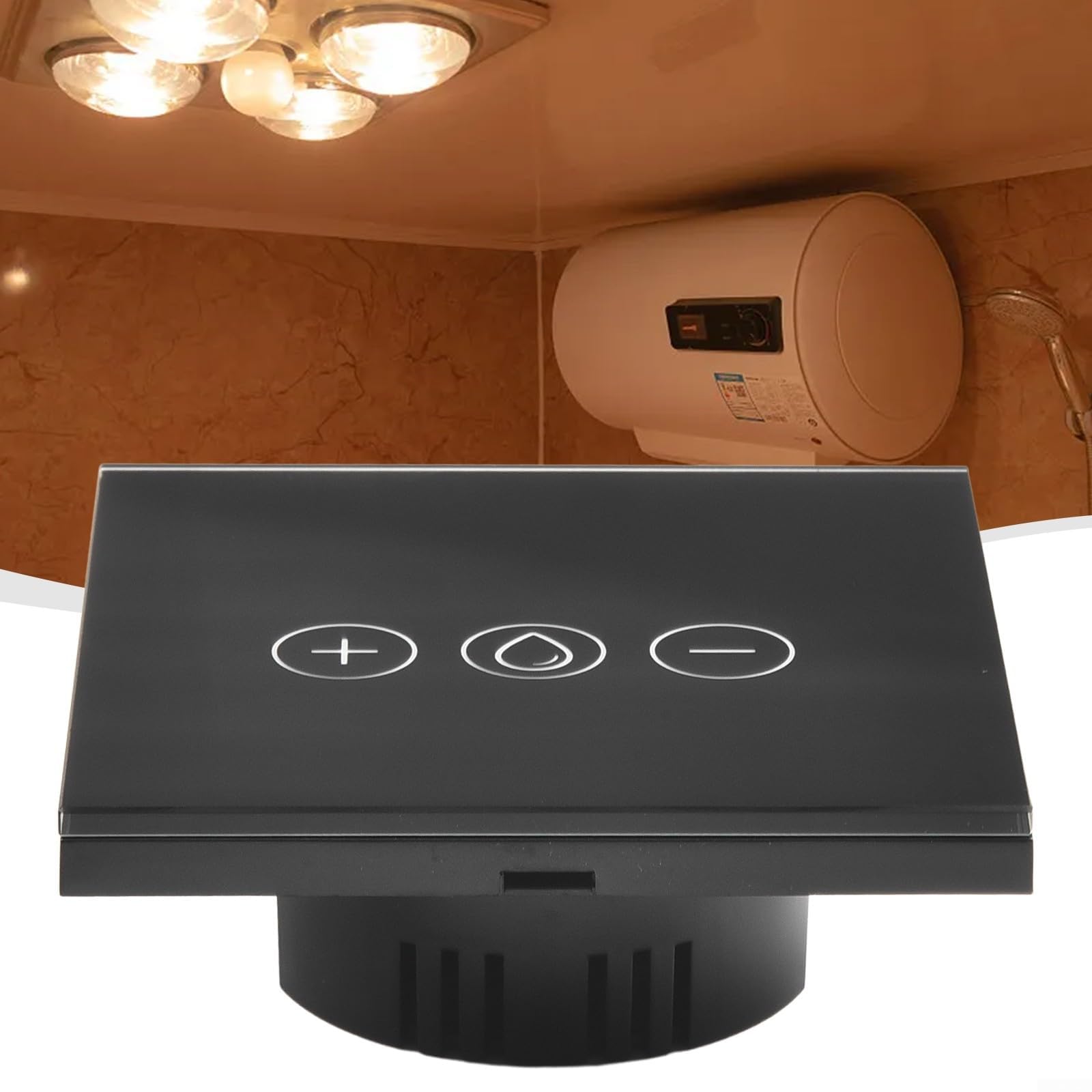 Interrupteur de chauffe-eau Wi-Fi 20 A, interrupteur intelligent avec minuterie, télécommande par application, compatible avec l'application Amazon/Home (noir)
