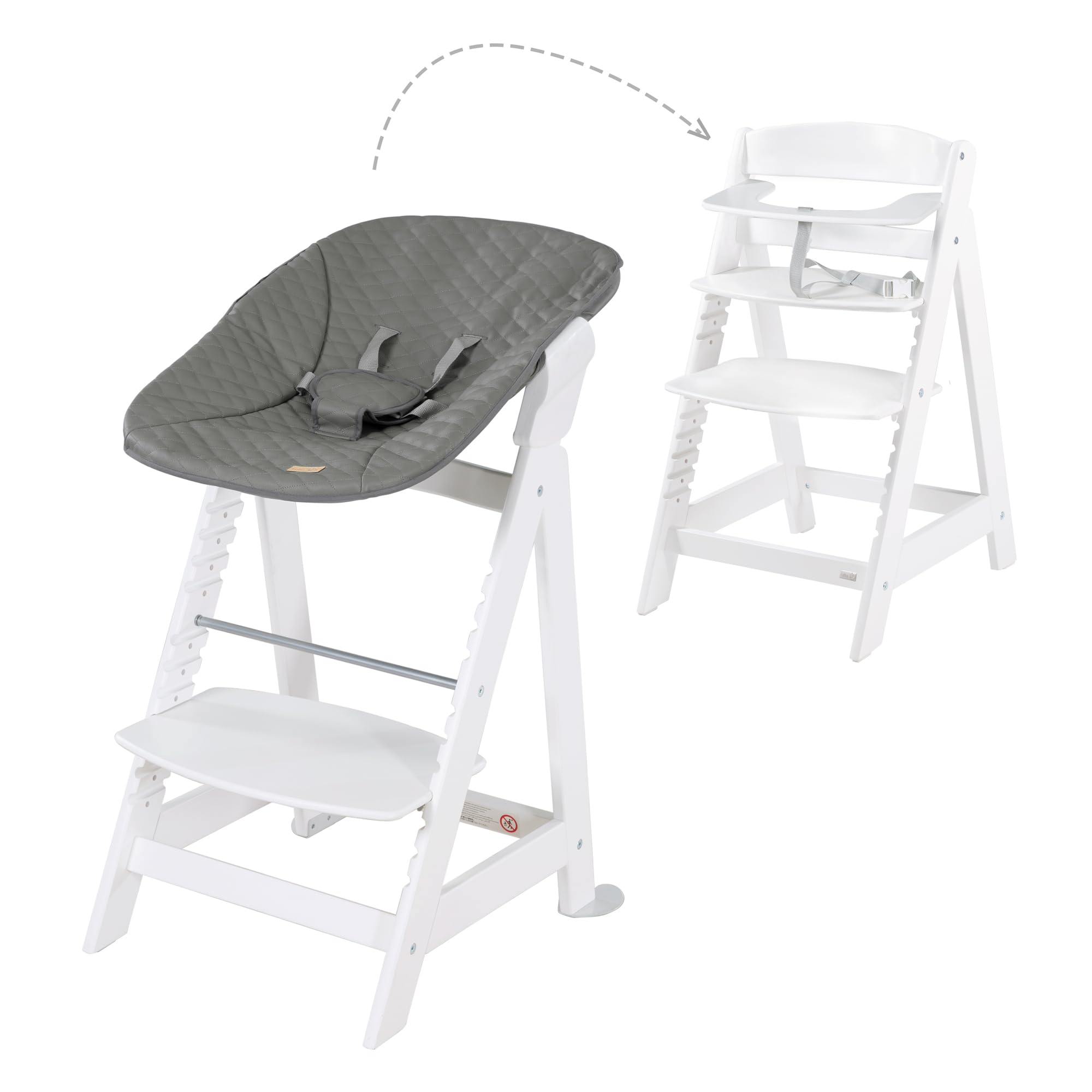 roba seggiolone, Born Up Click - Set completo 2 in 1 con accessorio - per bambini dai 0 mesi - colore bianco-grigio