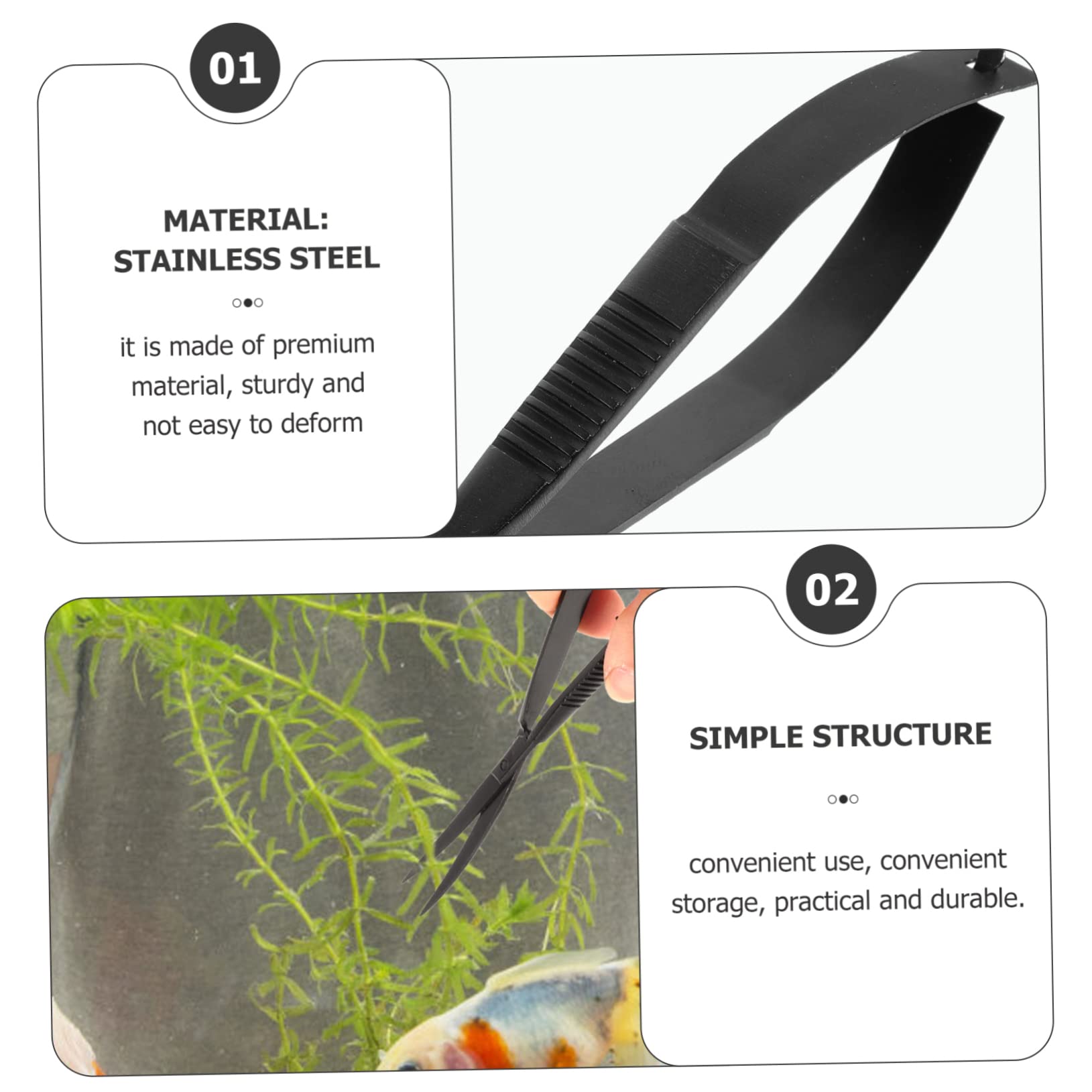 Happyyami 3stücke Edelstahl Aquarium Pflanzen Trimmer Praktische Wasserpflanzen Schere Für Präzises Trimmen Von Aquarienpflanzen Einfach Der Handhabung Für Aquascaping Und Pflege Von
