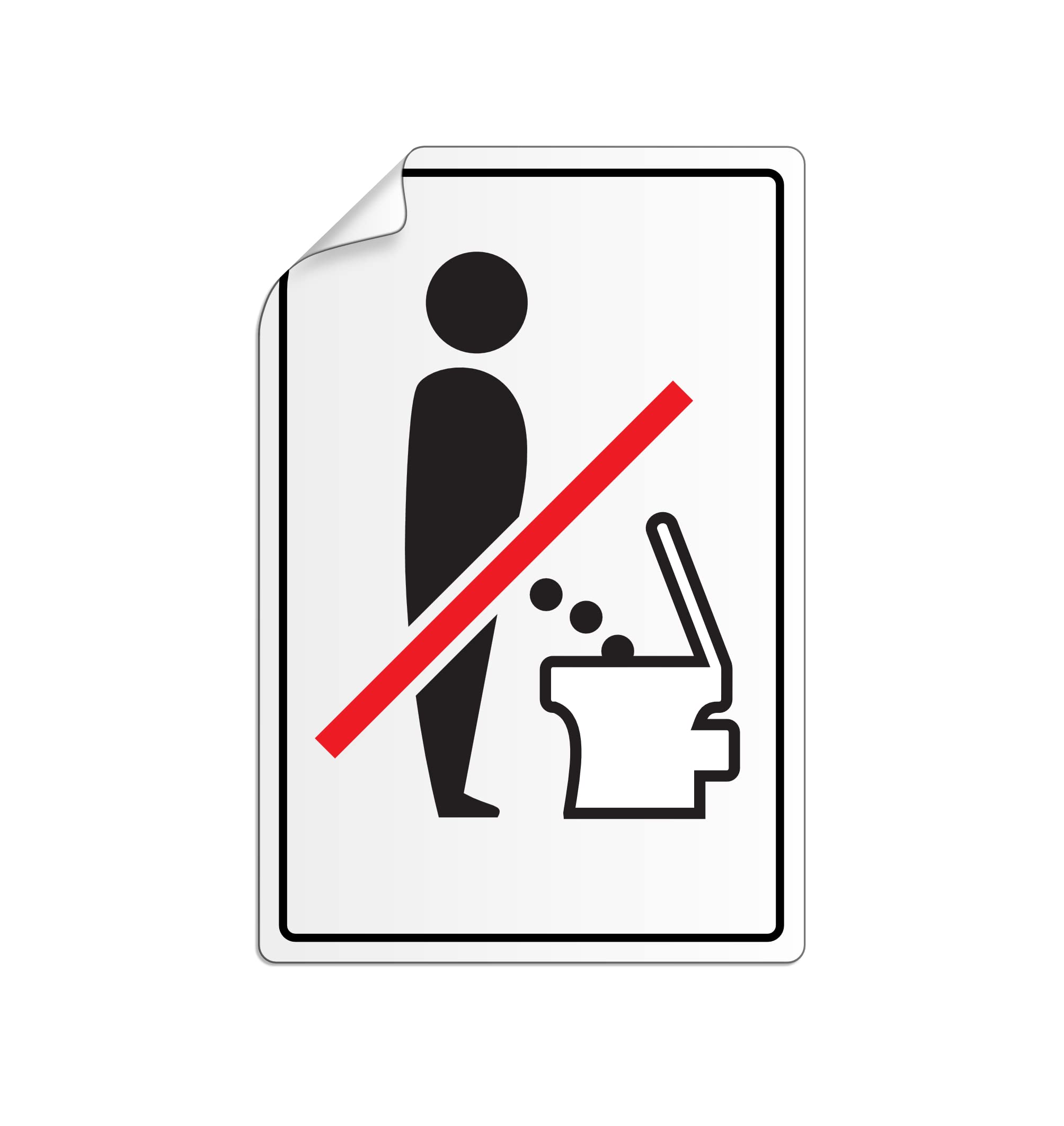 Autocollant Ne pas uriner debout Lot de 2 Sticker pour Portes et Fenêtres