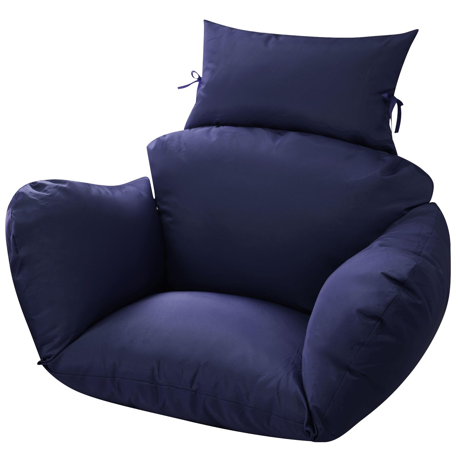 boyspringg Soft Patio Hanging Egg Chair Cushion Replacement, Blue Thicken Hanging Basket Chair Cushions Indoor Outdoor Egg Chair Cushion 16"×12"