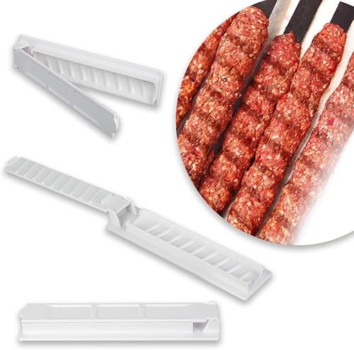 Miniatura 2 de Molde de prensa de kebab mejorado de 2 piezas, prensa fácil de hacer kabab, máquina para hacer Kabob de plástico grueso, molde manual turco para