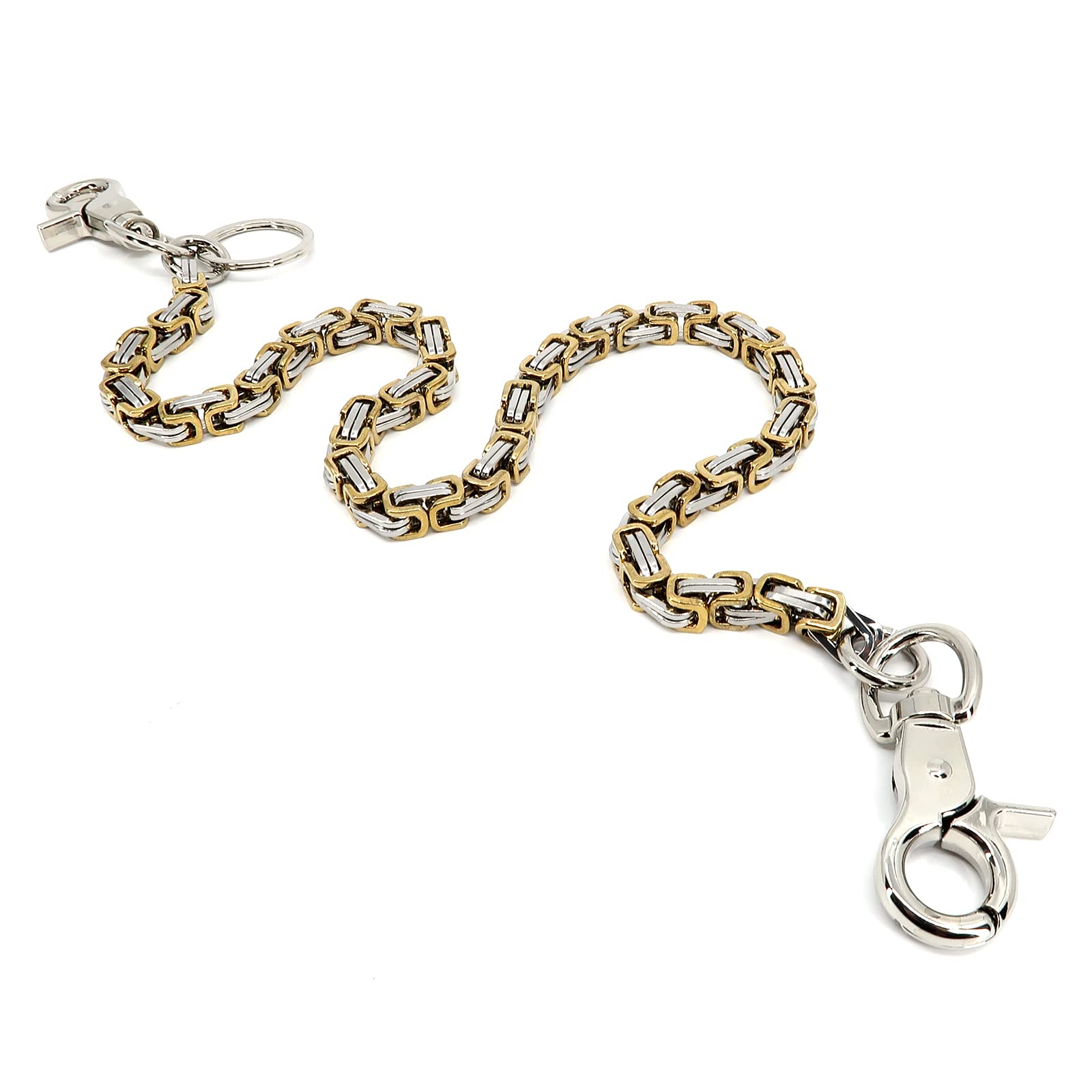 newtro STAINLESS STEEL Wallet Chain Men Women Boy Girl, Biker Motorcycle Pants Jean Punk Long Key Chain Black Silver SKZK