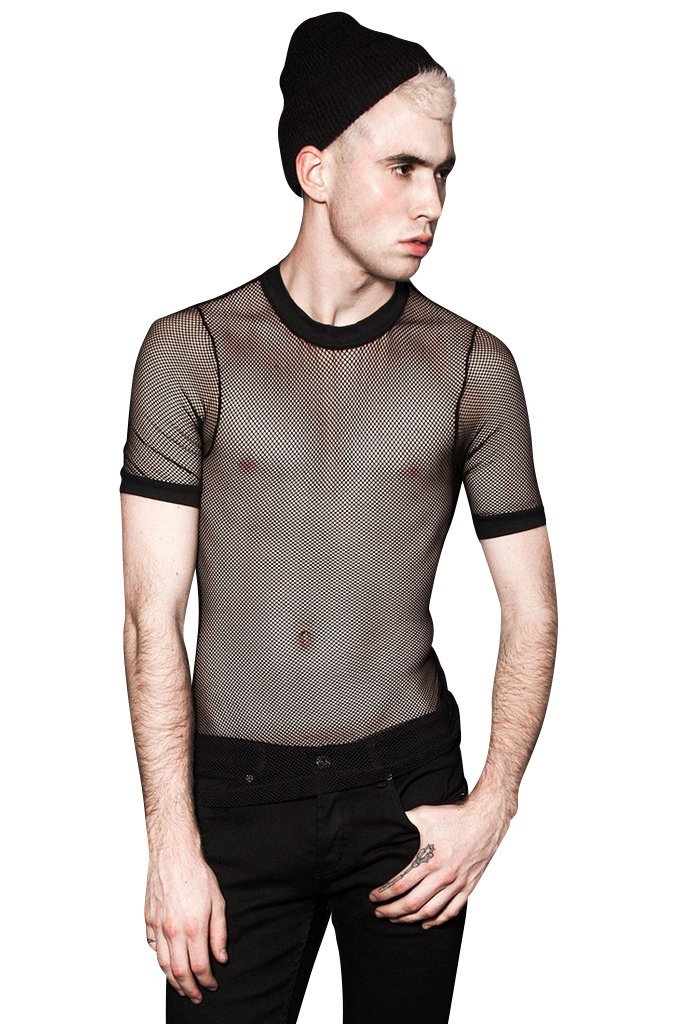 Lip Service Mens Black Dragnet Fishnet Tee Shirt