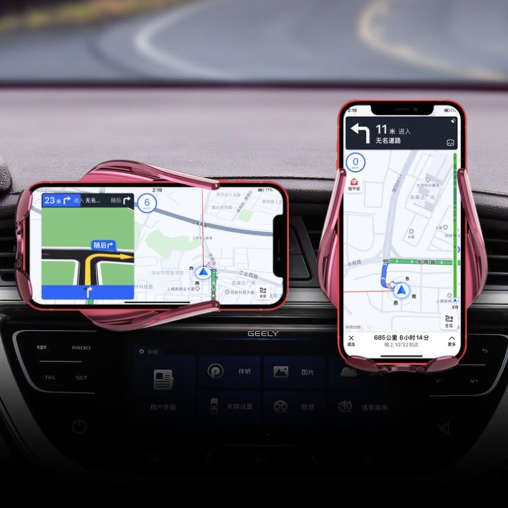 Soporte Móvil Coche,Soporte Móvil Coche para el Salpicadero Rejillas de Aire y Parabrisas para Tesla Model 3 2020 2021 2022 2023 2024.,A-Pink