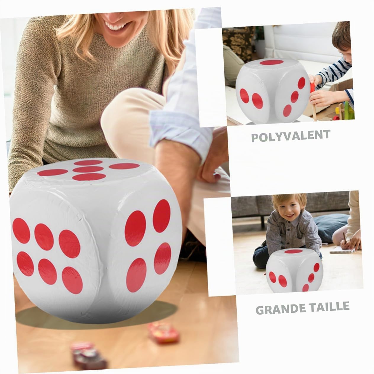 BESPORTBLE Dés Mousse Surdimensionnés Blancs en Écume, Six Faces, Matériau Sûr et Portable, pour Enseignement en Classe et Tirages Sort
