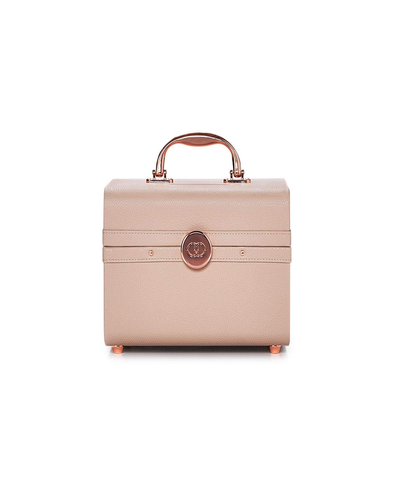 Caboodles Life & Style Small Train Case, Makeup Cosmetic Case Organizer Small Train Case,Cream White