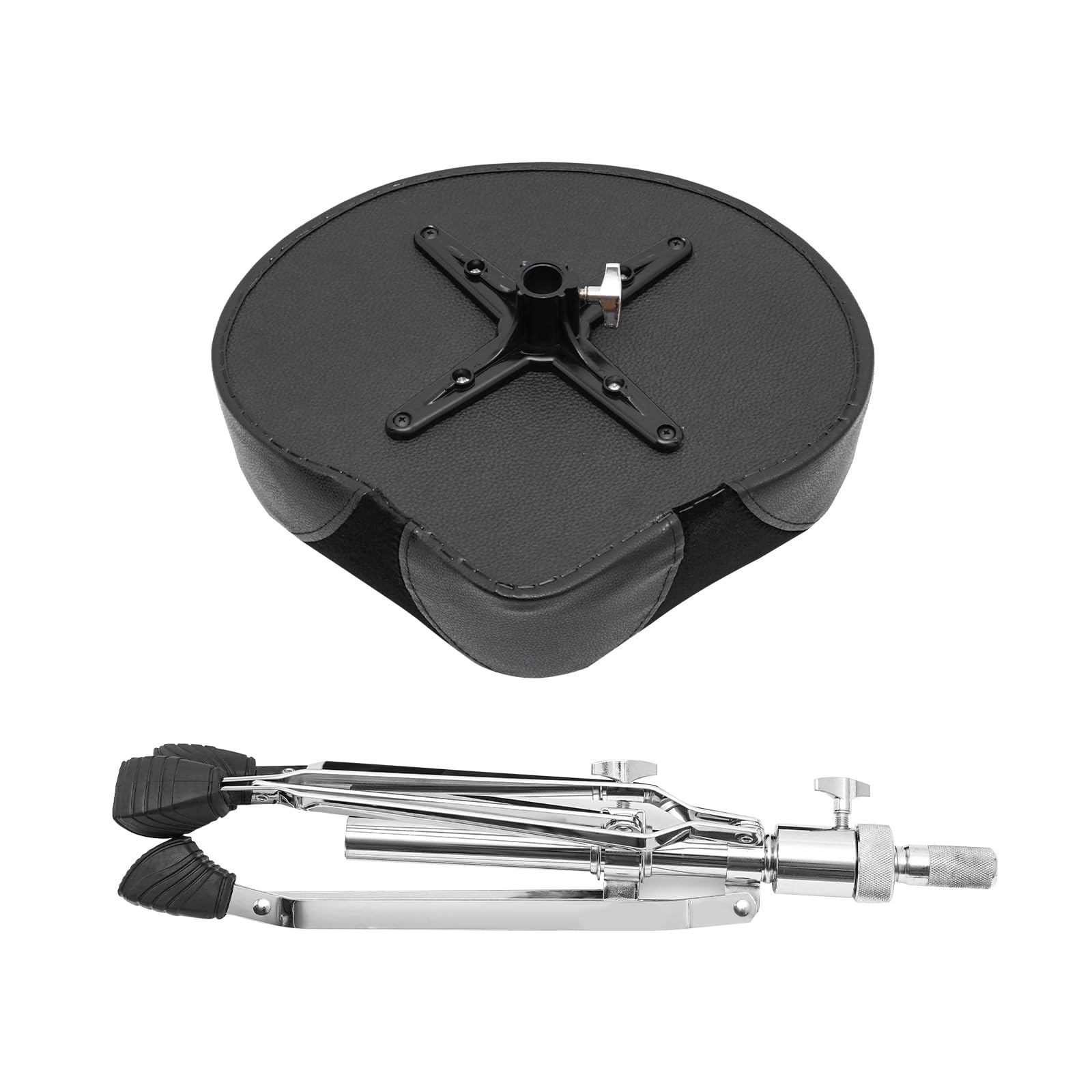 Sgabello con tamburo imbottito, pieghevole e portatile, sgabello per batteria, regolabile in altezza con imbottitura, sgabello per batteria con piedini antiscivolo