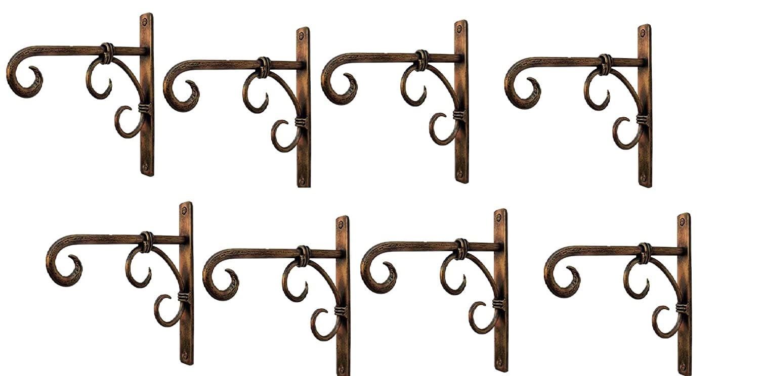 Artsio Craft Store Wall Hanging Brackets Metal Plant Hanger Bird Feeders Planters Hooks Wind Chimes Lights Indoor Outdoor Balcony (Deluxe-Pack-8)-image-26