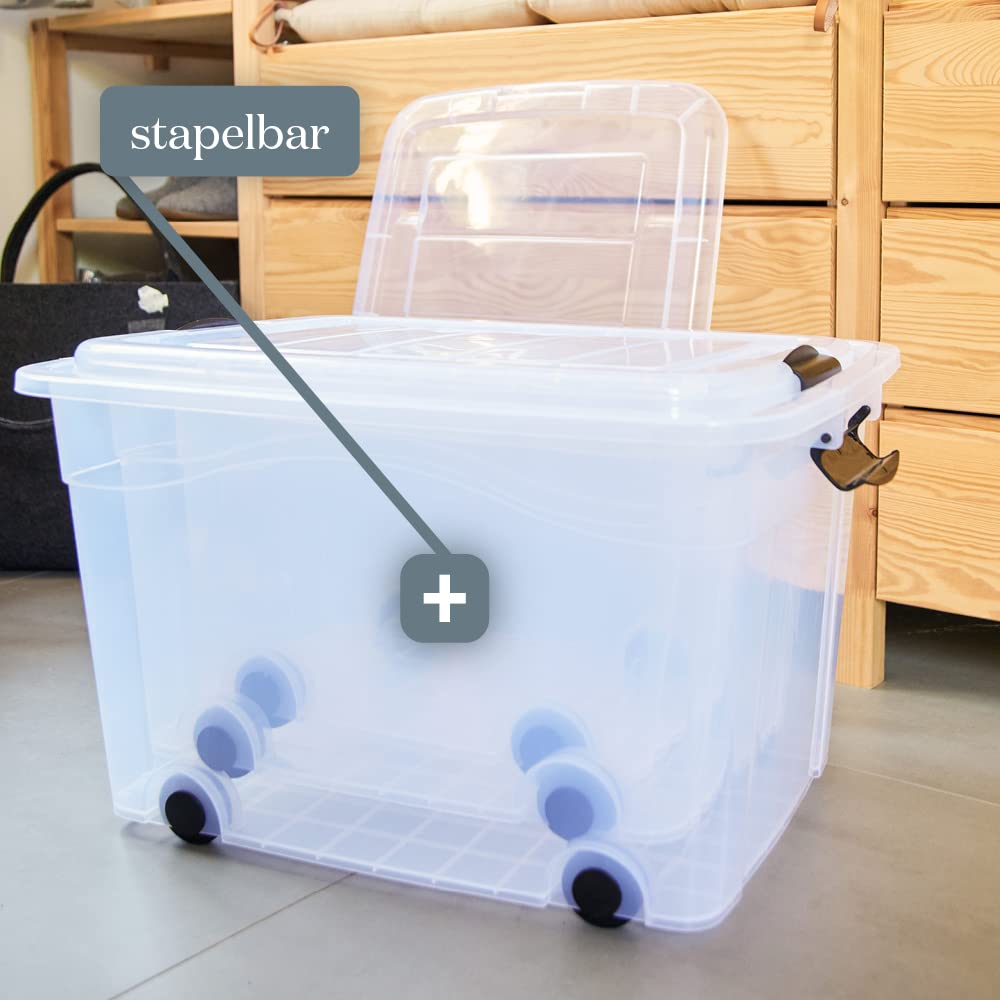 Aufbewahrungsbox 40l 2 er Set Anzio mit Rollen