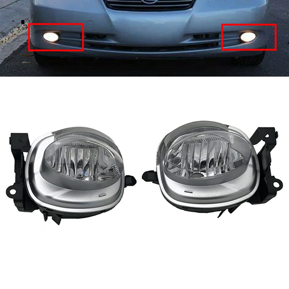 BJTDLLX 1 Pair Fog Light fit for Lexus ES350 Base 3.5L 2007 2008 2009, Front Left Right Side Fog Light Lamp Front Bumper Lower Side Fog Lamp Fog Light, 81221-33200, 81211-33200 (No bulbs included)