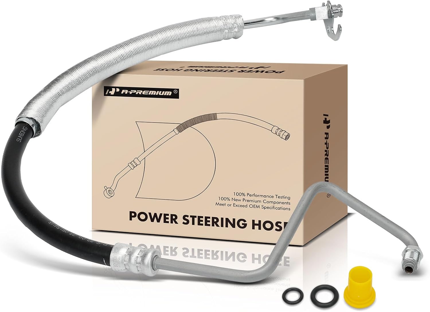A-Premium Power Steering Pressure Hose Line Assembly Compatible with Jaguar XF 2009-2010, XK XKR 2007-2009, S-Type 2003-2008, Super V8 2005-2009, XJ8 XJR 2004-2009, Vanden Plas, V8 4.2L, Pump to Rack