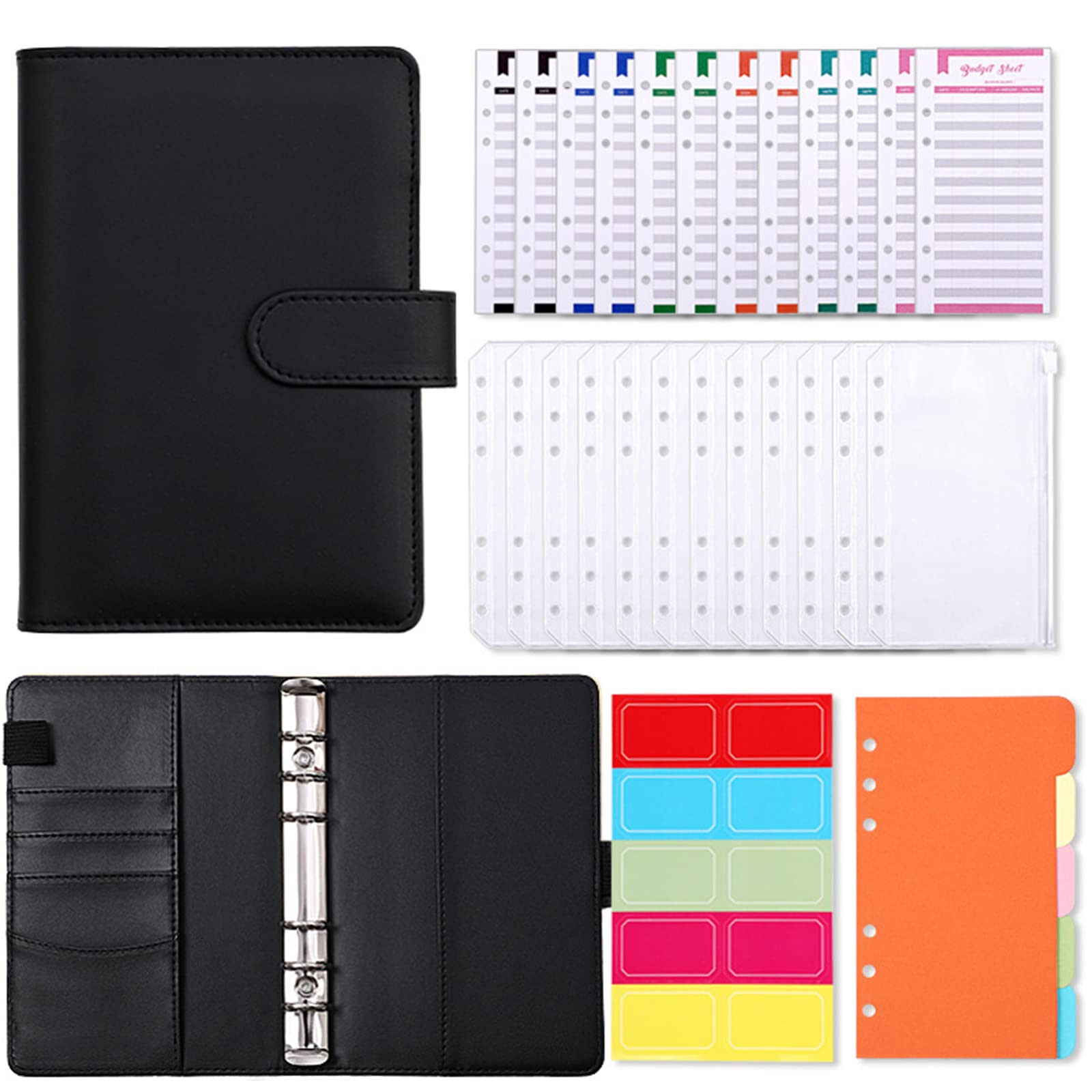 Buy 31Pcs A6 PU Leather Notebook Binder Budget Planner, Budget Notebook