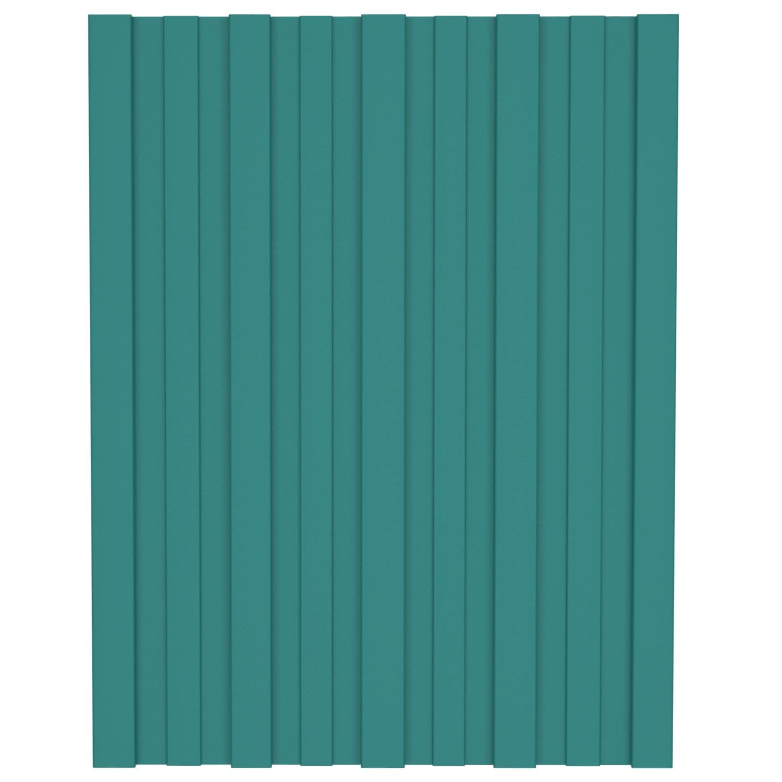Juego de 12 paneles de techo 60 x 45 cm, color verde, de acero galvanizado para cobertizos y cobertizos