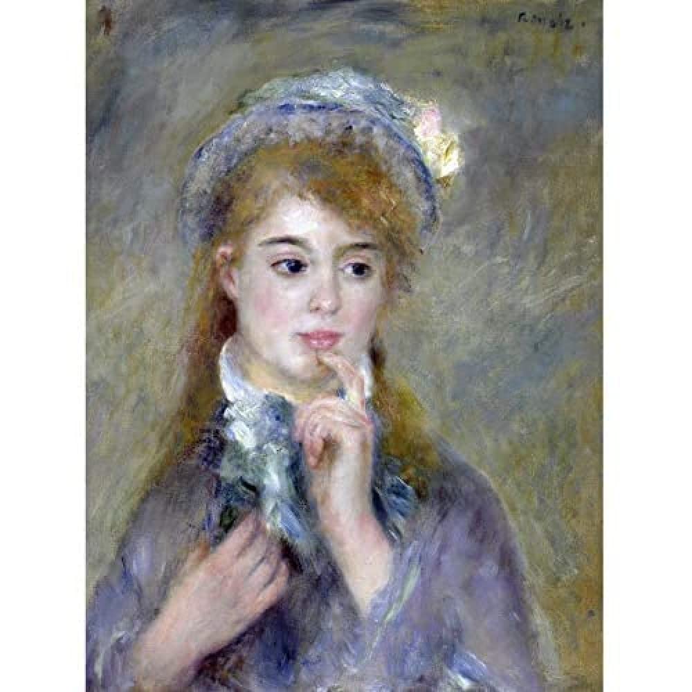 Artery8 Renoir Portrait Of A Young Woman Lingenue Painting Unframed Wall Art Print Poster Home Decor Premium