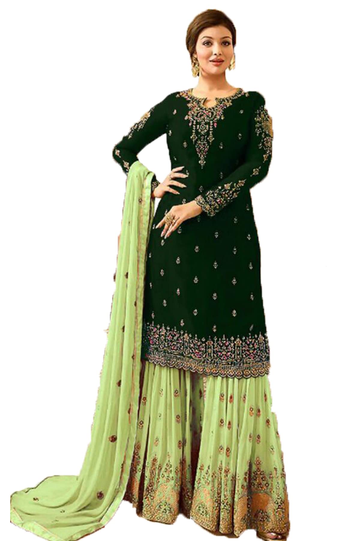 Women's Georgette Semi Stitched Anarkali Salwar Suit (plazzo Suit-FF201-34no Free Size)-picture-41