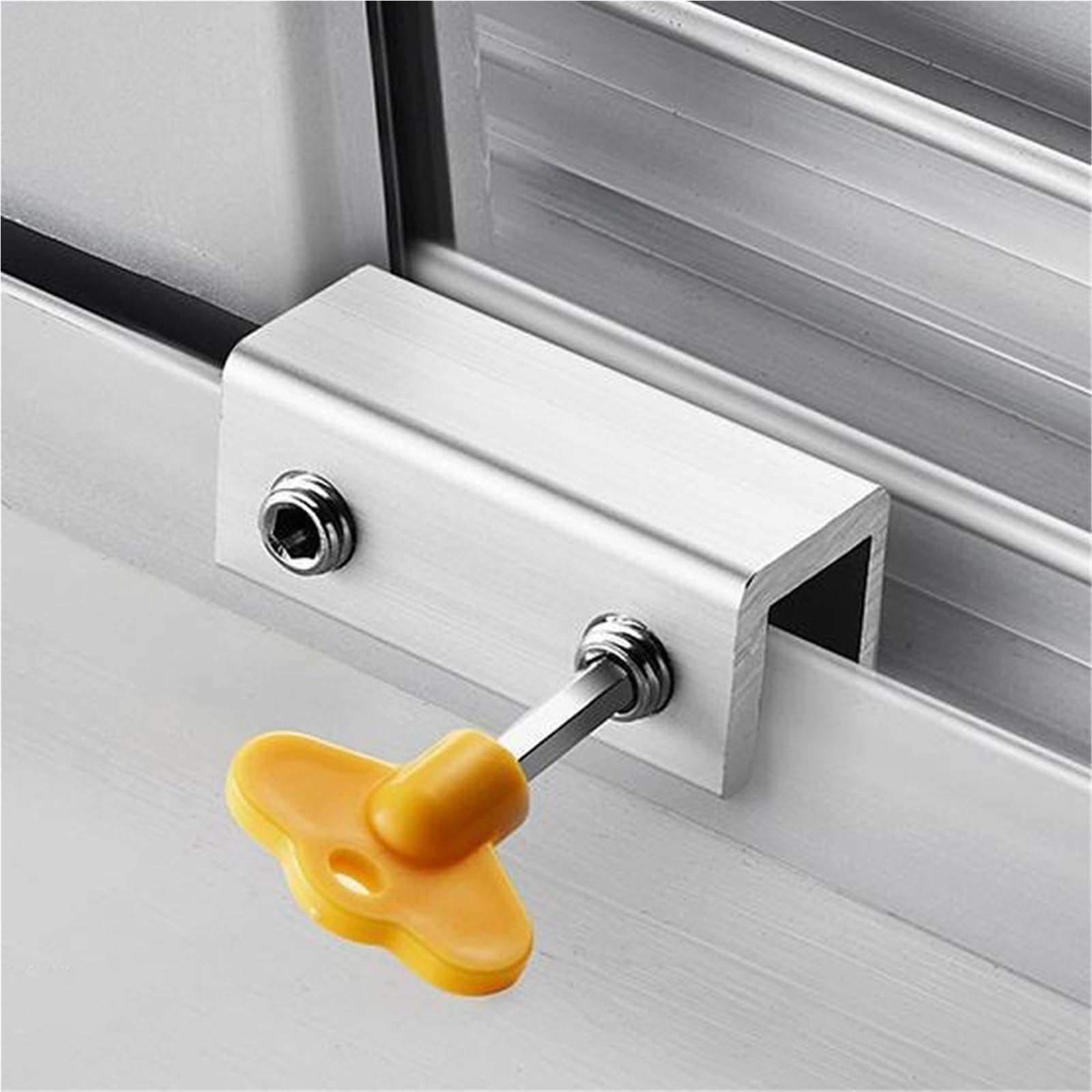 10 Stück Fenstersicherungsstopper Aluminiumlegierung Schiebefenster Diebstahlsicherung Fensterschiebetür Sicherheitstürschloss Für Zuhause(Double hole,8 Set)