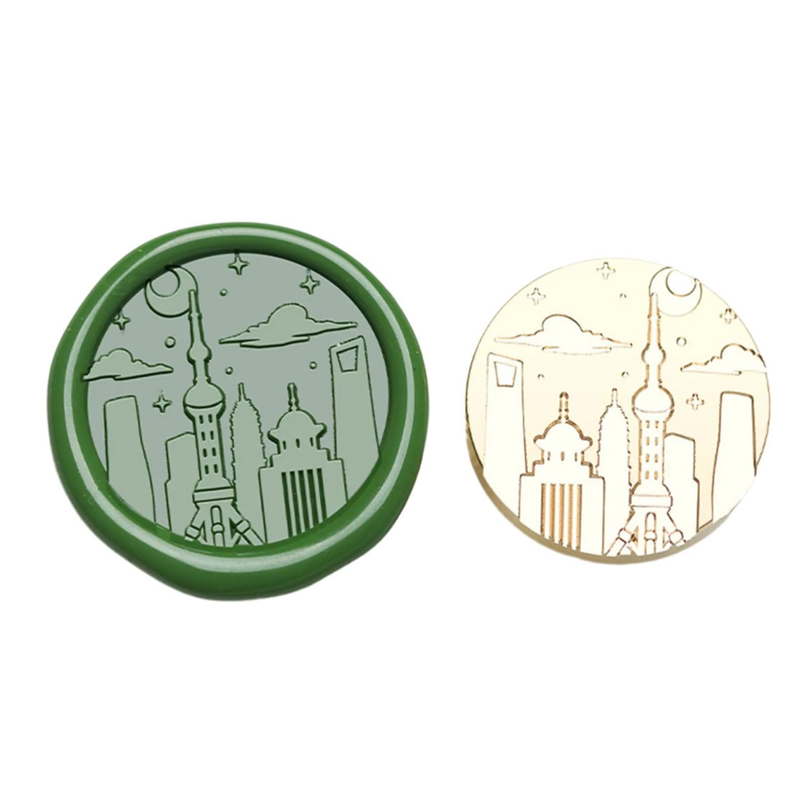 Tsophreniq Seal Stamp Head with Chinese City Famous Landmark Building Pattern for Seal Letter Envelope Card Scrapbooking Stamp