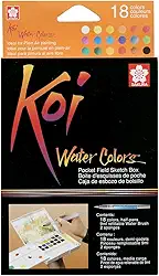 CONJ DE AQUARELA ARTISTICO KOI WATER COLORS - 18 CORES - USO PROFISSIONAL