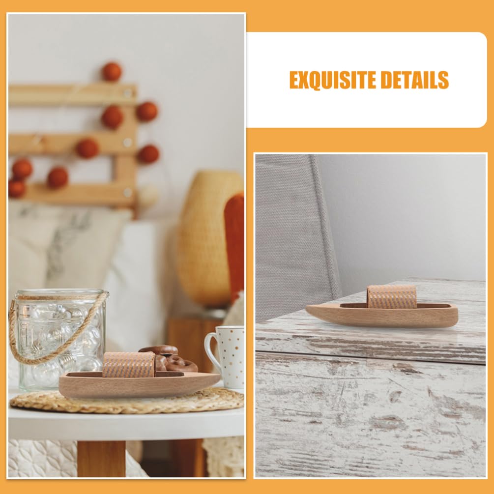 STOBOK Vivid Boat Model Crafted from Wood Desktop Canoe Craft Decorations Nautical Decor