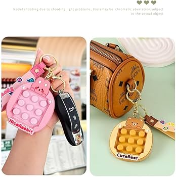 Amazon | キーホルダー プッシュポップ キーホルダー スクイーズ玩具