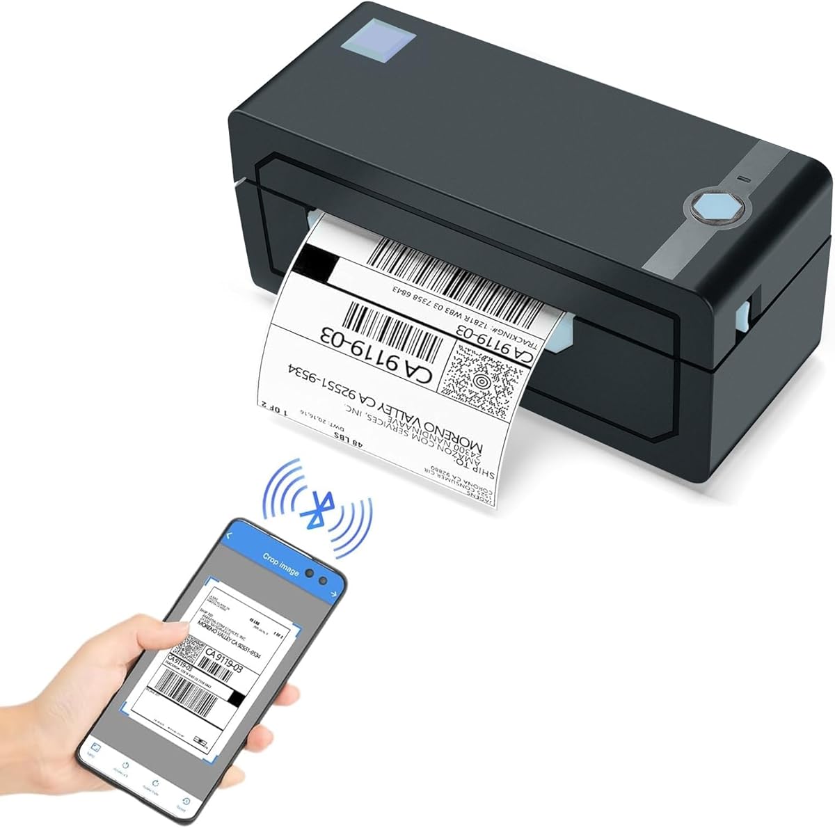 JADENS Bluetooth Thermal Shipping Label Printer – Wireless 4x6 Shipping Label Printer, Compatible with Android, iPhone, Windows & Mac, Widely Used for Ebay, Amazon, Shopify, Etsy, USPS