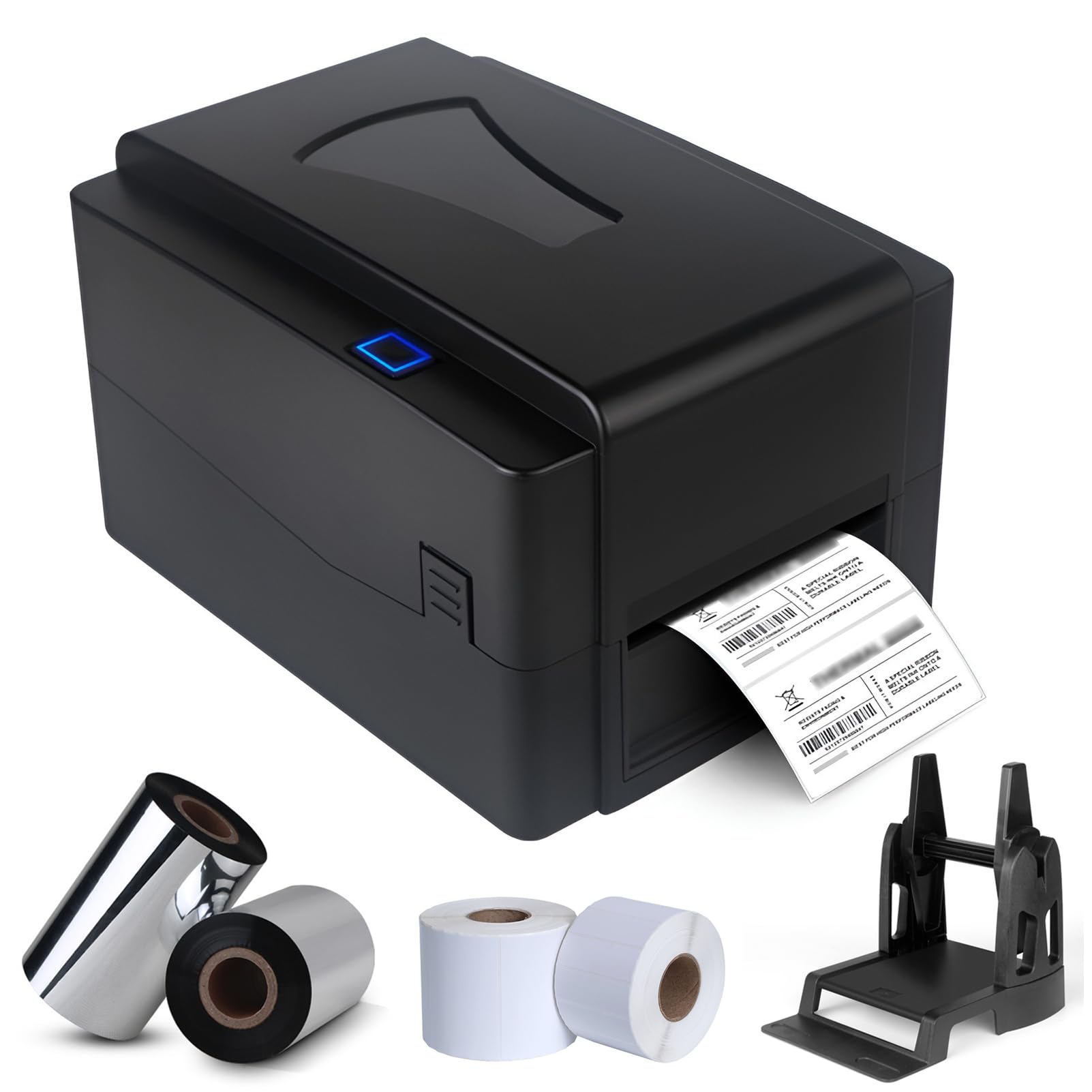 Stampante per Etichette a trasferimento Termico e Termica Diretta da 4,1", di spedizione Dual-Mode con 300 DPI, Codici Barre pacchi spedizione, Etichette, Ufficio Domestico Printer
