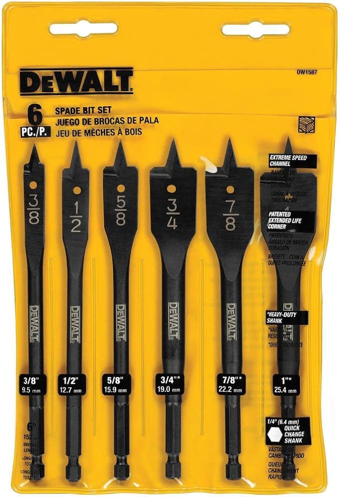 DEWALT Drill Bit, Spade, 6Piece (DW1587)
