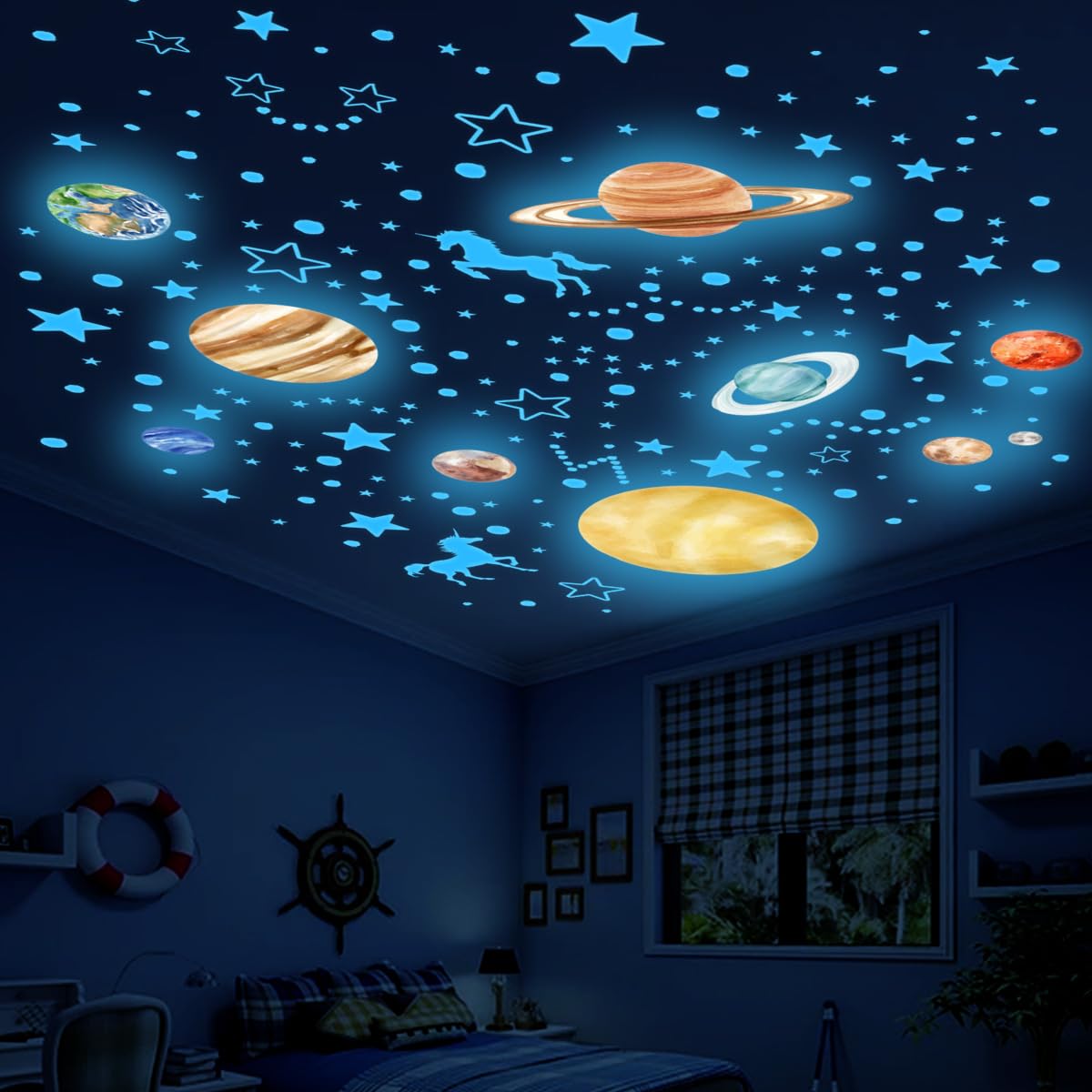 Amazon.com: Glow in The Dark Stars and Planets Wall Decals