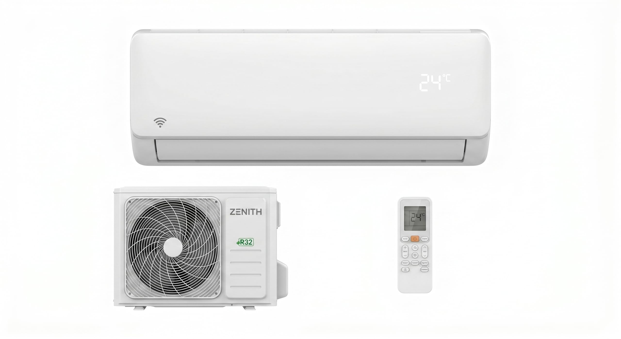 ZCLI09 Climatizzatore Condizionatore Inverter 9000 BTU Monosplit a Parete, Wi-Fi Integrato, Gas Ecologico R32, Pompa di Calore, Classe Energetica A++/A+++, Design Moderno Bianco